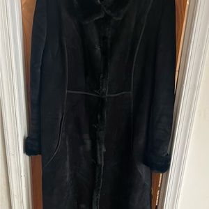 Steve by Searle Black Suede and Shearling coat size L